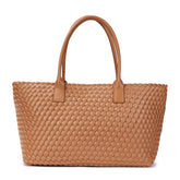 Large Hand-Woven Leather Tote Bag